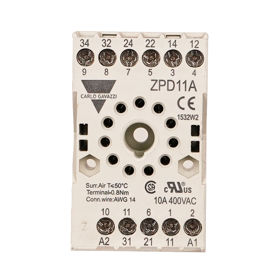 نمای دیگر سوکت رله صنعتی کارلو گاواتزی مدل ZPD (والد)