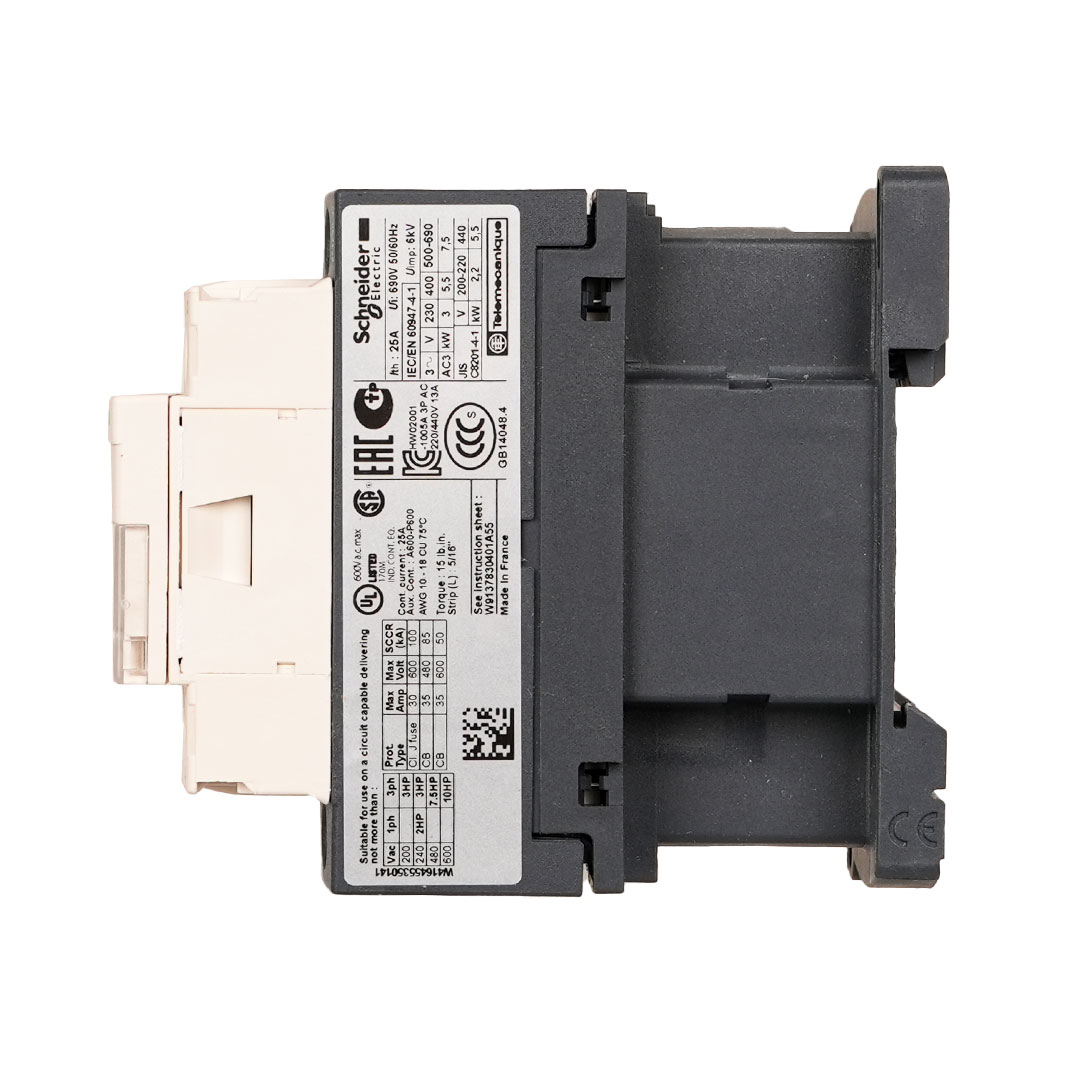 نمای دیگر کنتاکتور قدرت اشنایدر الکتریک مدل LC1D12M7